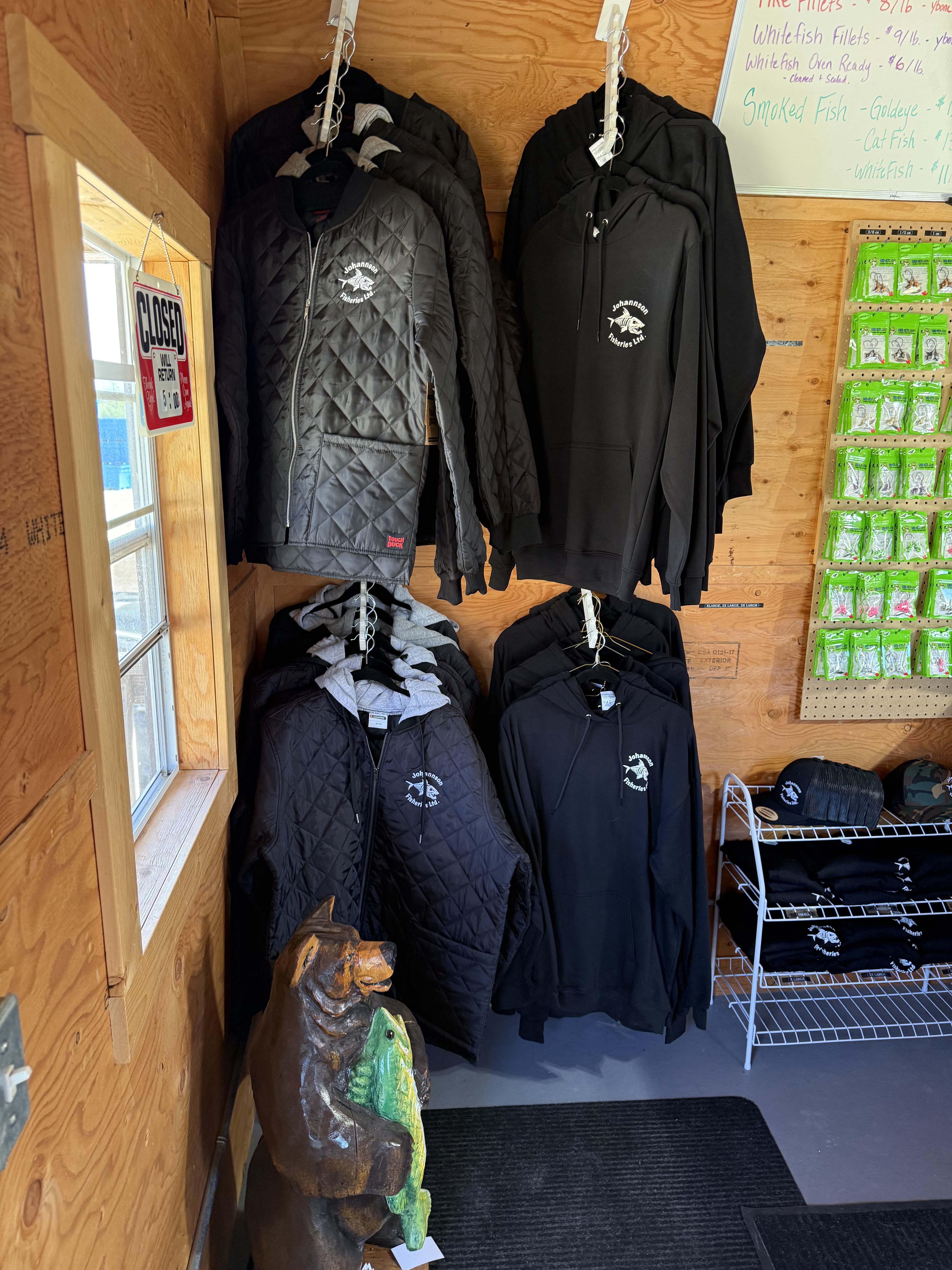 Johannson Fisheries custom clothing display
